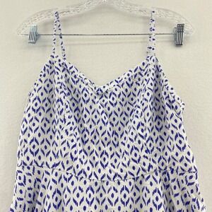Old Navy Cami Strap SunDress Fit and Flare‎ Cobalt Blue White Abstract Summer L